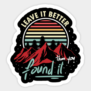 cool retro aesthetic leave it better than you found it Sticker